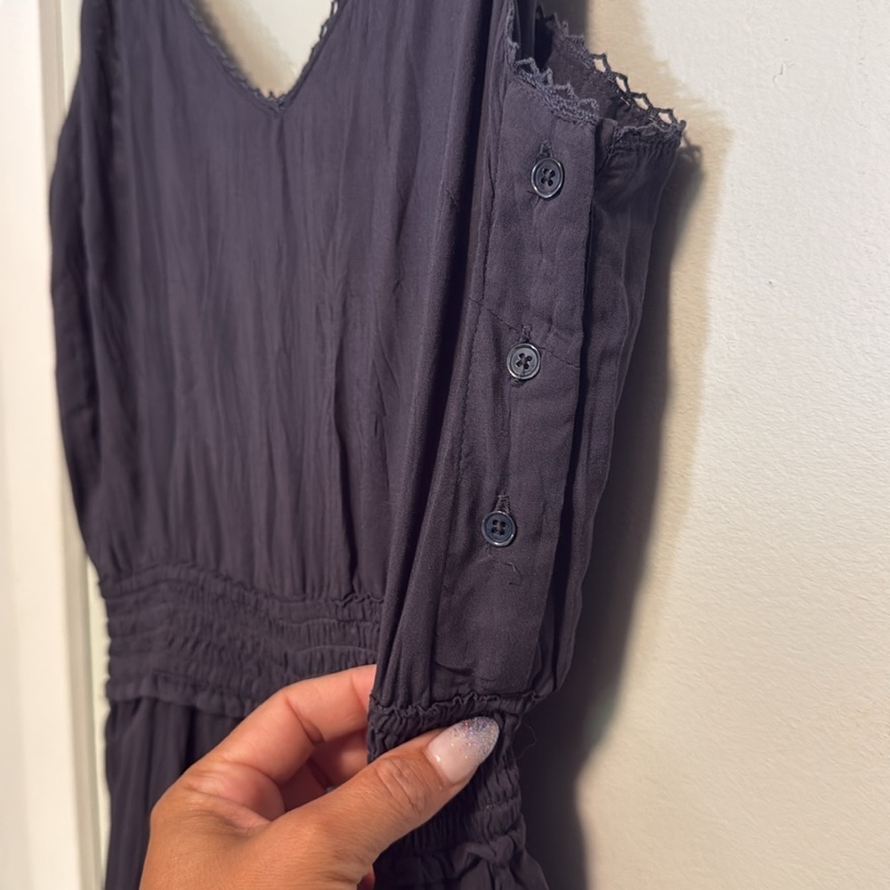 Wilfred Dark Navy Cropped Jumpsuit - thin straps - Small - Picture 6 of 11